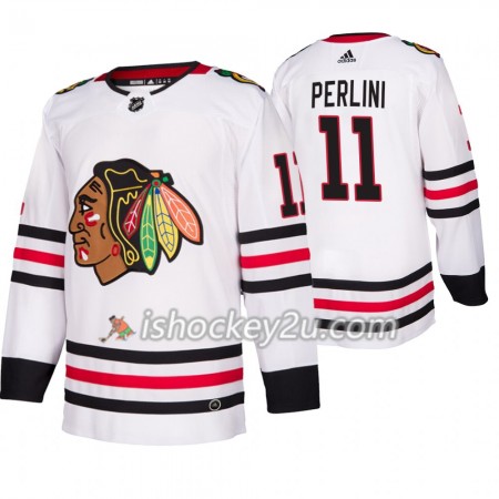 Mænd NHL Chicago Blackhawks Trøje Brendan Perlini 11 Adidas 2019-20 Hvid Authentic